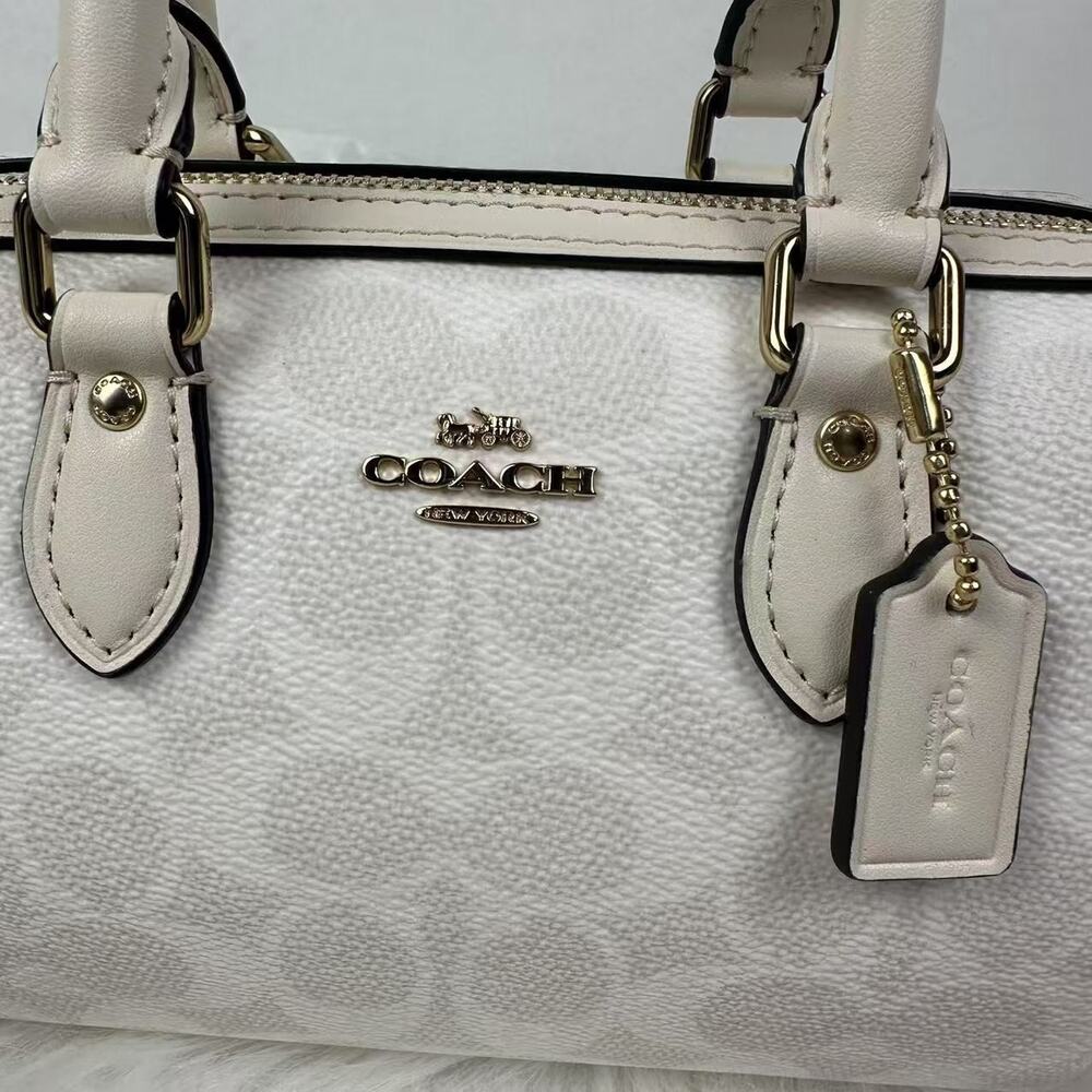 Coach Mini Rowan Crossbody In Signature Canvas In Gold/Chalk CW329 NWT - Picture 9 of 10
